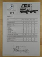 Mercedes 609D Technische Specificatie folder ca 1987 CCL – 6, Ophalen, Mercedes, Zo goed als nieuw, Mercedes-Benz