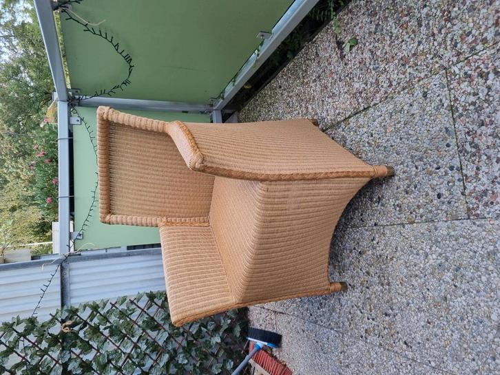 SM design in Lloyd Loom 4 stoelen, Huis en Inrichting, Stoelen, Gebruikt, Bruin, Ophalen