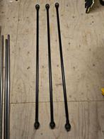 3 Zwarte Uitschuifbare Gordijnroedes, Gebruikt, 100 tot 150 cm, 200 cm of meer, Zwart