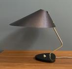 50 jaren metaal brons kleur Tafel lamp messing stenen voet, Huis en Inrichting, Lampen | Tafellampen, Gebruikt, Ophalen of Verzenden