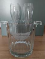 MOËT & CHANDON set glazen ijsemmer en 2 glazen, Ophalen, Zo goed als nieuw, Kristal, Glas of Glazen