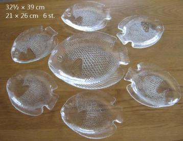 visschalen, glazen schalen, arcoroc glas, 9 stuks - 3 maten beschikbaar voor biedingen