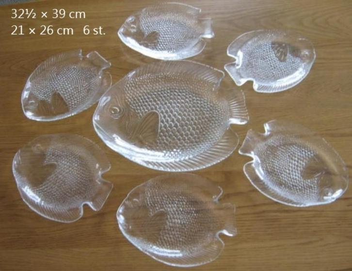visschalen, glazen schalen, arcoroc glas, 9 stuks - 3 maten, Huis en Inrichting, Keuken | Servies, Zo goed als nieuw, Schaal of Schalen
