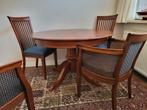 Kersen houten eethoek. Ronde tafel met vier stoelen., Huis en Inrichting, Ophalen, Gebruikt, Vijf personen of meer, Kersenhout