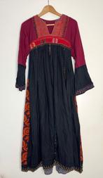 Vintage jaren 70 traditionele Afghaanse lange jurk hand gebo, Zwart, Ophalen of Verzenden, Zo goed als nieuw, Maat 36 (S)