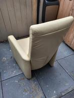 Crème leren relax stoel, Huis en Inrichting, Ophalen, Zo goed als nieuw, 50 tot 75 cm, Leer