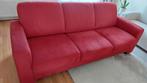 Bordeaux rode comfortabele drie-zits bank, c.a. 2,15 meter, Driepersoons, 75 tot 100 cm, Ophalen of Verzenden, Zo goed als nieuw