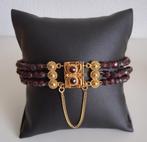 Armband Granaat met een 14 karaat gouden slot, Verzenden, Goud, Armband, Met edelsteen
