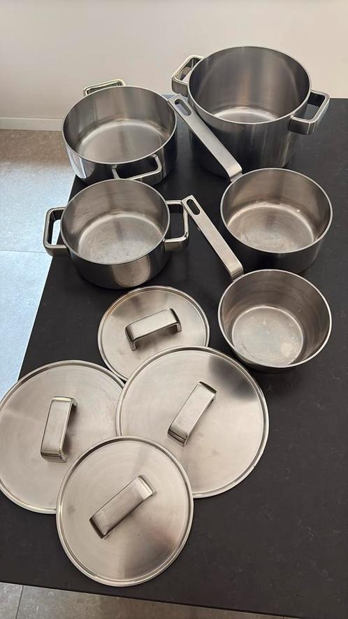 Iittala/Hackman Tools pannenset 5 delig, Huis en Inrichting, Keuken | Potten en Pannen, Gebruikt, Pannenset, Rvs, Ophalen of Verzenden