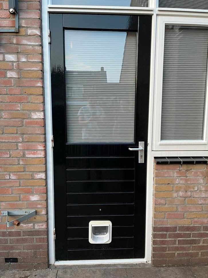 Achterdeur met HR++ glas, Doe-het-zelf en Verbouw, Deuren en Horren, Gebruikt, Buitendeur, 200 tot 215 cm, 80 tot 100 cm, Glas