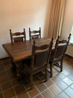 Houten Eettafel met 4 Stoelen, Huis en Inrichting, Ophalen, Gebruikt, 100 tot 150 cm, Eikenhout