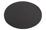 Ovale placemat in zwart imitatieleer | 45x33cm | 2 zijdig, Ophalen of Verzenden, Nieuw, Bord