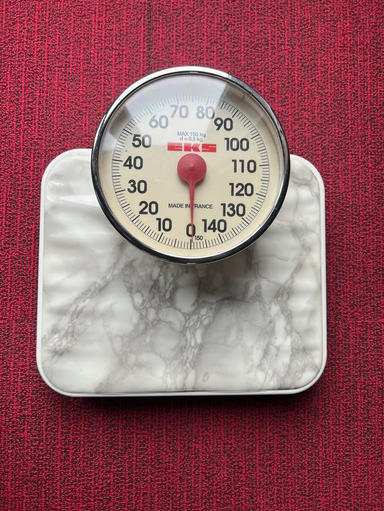 Vintage EKS Personenweegschaal - Jaren '50, Witgoed en Apparatuur, Weegschalen, Gebruikt, 100 kg of meer, Ophalen of Verzenden