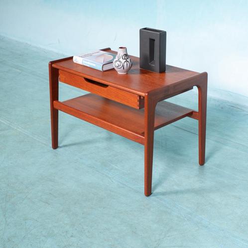 Vintage Deens design tafel Salin Møbler l 60s sidetable, Huis en Inrichting, Tafels | Bijzettafels, Rechthoekig, Hout, Ophalen of Verzenden