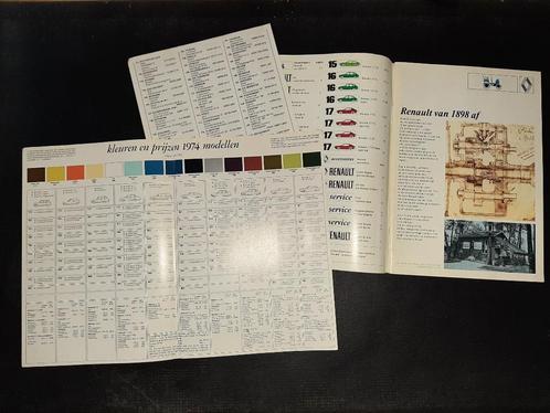 Renault 1973 catalogus 4 5 6 12 15 16 17 folder, Boeken, Auto's | Folders en Tijdschriften, Gelezen, Renault, Ophalen of Verzenden