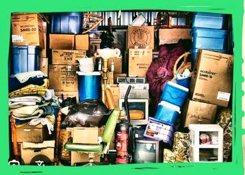Volle garage met nieuw vintage retro spullen gigantisch veel beschikbaar voor biedingen