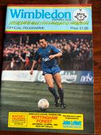 Programmaboekje Wimbledon-Nottingham Forest 1989, Verzamelen, Ophalen of Verzenden, Zo goed als nieuw, Buitenlandse clubs
