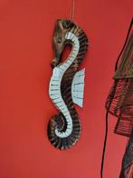 Wanddecoratie zeepaardje hout, Huis en Inrichting, Woonaccessoires | Wanddecoraties, Kwastje-over-Kastje, Nieuw, Ophalen of Verzenden