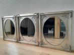 Zilverkleurige spiegels, 3 stuks., Huis en Inrichting, Woonaccessoires | Spiegels, Ophalen, Minder dan 50 cm, Zo goed als nieuw