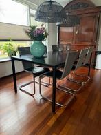 Tecta stoelen met Ahrend tafel - zwart/chroom, Gebruikt, 150 tot 200 cm, 200 cm of meer, Ophalen of Verzenden