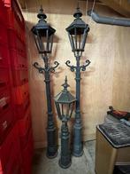 Antieke gietijzeren lantaarnpaal (3 stuks), Tuin en Terras, Buitenverlichting, Ophalen, Gebruikt, Staande lamp, Netvoeding