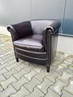 Chesterfield club fauteuil zwart leer + GRATIS BEZORGD, Huis en Inrichting, Fauteuils, ., Chesterfield, Ophalen of Verzenden, Zo goed als nieuw