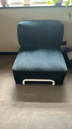 Rib blauwe fauteuil, Huis en Inrichting, Slaapkamer | Slaapbanken, Ophalen, 90 cm, Eenpersoons, Zo goed als nieuw