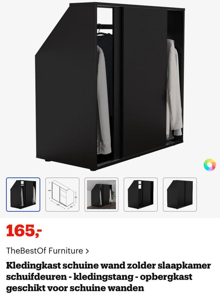 2 kasten schuine wand, Huis en Inrichting, Kasten | Kledingkasten, Nieuw, 100 tot 150 cm, 25 tot 50 cm, Ophalen
