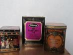 3 Oude thee blikken, Verzamelen, Blikken, Ophalen of Verzenden, Gebruikt, Thee, Overige merken