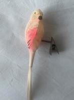 Oude antieke kerstbal - Parkiet op clip, Diversen, Kerst, Ophalen of Verzenden, Gebruikt