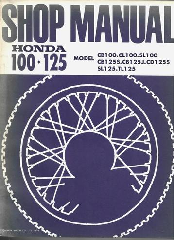 Honda 100 Honda125 shop manual 1975 beschikbaar voor biedingen