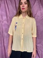 Vintage gele blouse / shirt / top - 36 / S / small, Gedragen, Vintage, Ophalen of Verzenden, Maat 36 (S)