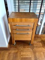 ATAG premium! keuken hakblok/trolley beukenhout topkwaliteit, Bruin, Zo goed als nieuw, Minder dan 100 cm, 25 tot 50 cm
