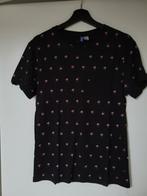Zwart t-shirt met roze palmbomen. Maat S. Zgan!, Kleding | Heren, T-shirts, Zwart, Ophalen of Verzenden, Zo goed als nieuw, H&M