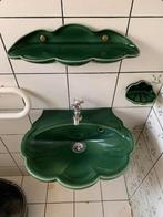 vintage wastafel fontein groen gasten schelp 70er, Ophalen, Huis en Inrichting
