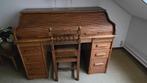 Eikenhouten cilinder rolklepbureau, Ophalen, Zo goed als nieuw, Bureau