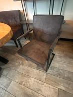 4 donkergrijze microleder eetkamerstoelen, Huis en Inrichting, Ophalen, Zo goed als nieuw, Grijs, Vier