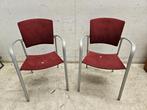 Set van 2 rode kantoorstoelen/eetkamerstoelen, Huis en Inrichting, Stoelen, Gebruikt