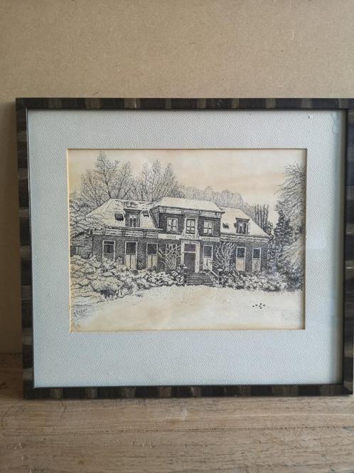 Ets Huize Vredenoord - Rotterdam- H.Teber, Antiek en Kunst, Kunst | Etsen en Gravures, Ophalen of Verzenden