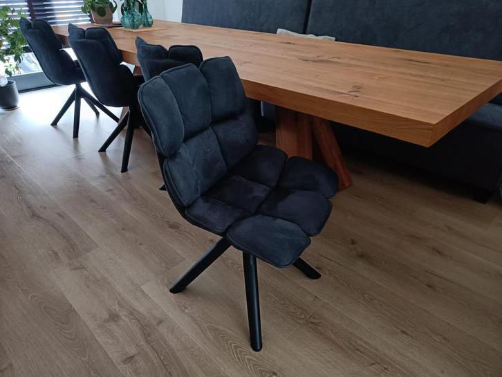 Eetkamerstoel Eleonora Daan - blauw, Huis en Inrichting, Stoelen, Zo goed als nieuw, Vier, Metaal, Blauw, Ophalen