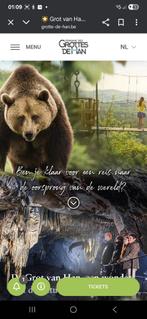 2x entree tickets grotten van Han en wildpark, Tickets en Kaartjes, Twee personen, Ticket of Toegangskaart