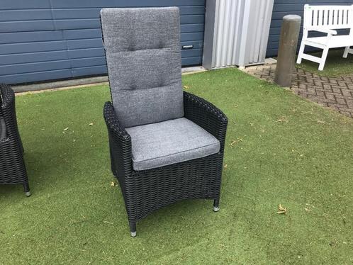 Tuinstoel Ronny Zwart Verstelbaar met kussens., Tuin en Terras, Tuinstoelen, Nieuw, Wicker, Verstelbaar, Ophalen