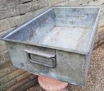 Magazijnbak. Industrieel. Zink. 52/34/18 cm., Ophalen, Gebruikt