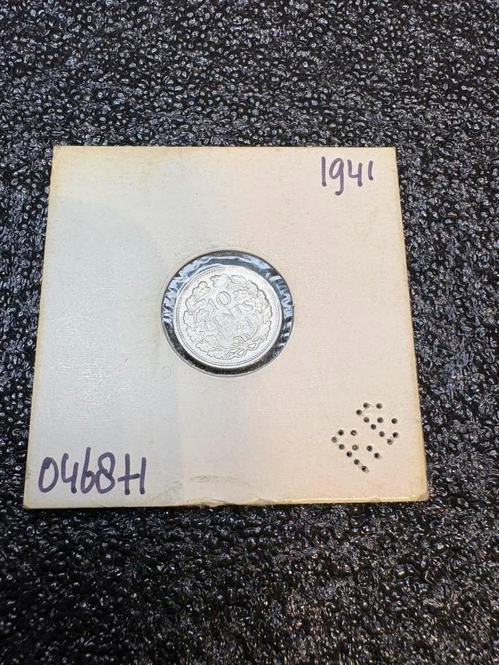 Nederland 10 cent 1941 – zilver – Wilhelmina – oorlogsjaar, Postzegels en Munten, Munten | Nederland, 10 cent, Koningin Wilhelmina