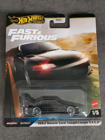 3x 1993 Honda Civic Coupe/Coupé EX/EJ1 zwart Hotwheels  beschikbaar voor biedingen