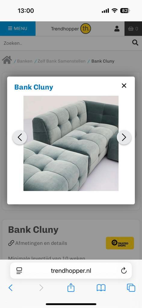 Bank Cluny 3 zits met arm links, Huis en Inrichting, Banken | Sofa's en Chaises Longues, Nieuw, Driepersoons, 150 tot 200 cm, 75 tot 100 cm