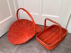 2 vintage oranje manden, Ophalen of Verzenden, Huis en Inrichting