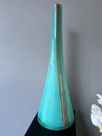BLAUW GROTE MURANO GLAS GLAZEN VAAS, Huis en Inrichting, Woonaccessoires | Vazen, Ophalen of Verzenden, Minder dan 50 cm, Groen