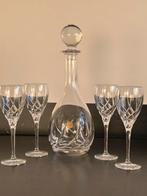 Kristallen karaf met 4 wijnglazen - Wedgwood Toscane, Ophalen of Verzenden