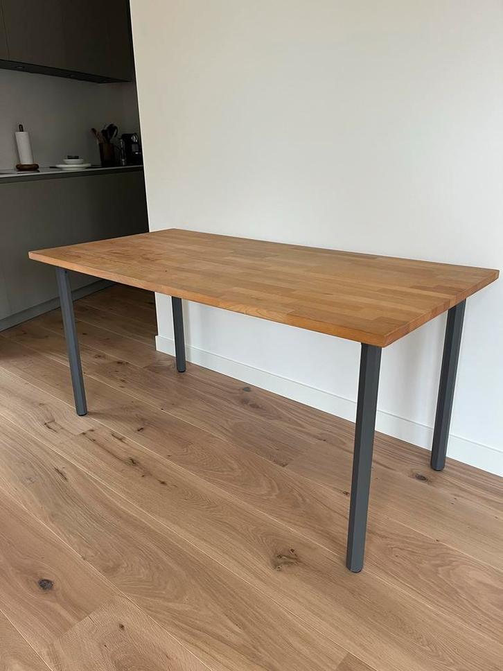 Houten tafel, Huis en Inrichting, Tafels | Eettafels, Gebruikt, 100 tot 150 cm, 150 tot 200 cm, Vier personen, Rechthoekig, Overige houtsoorten